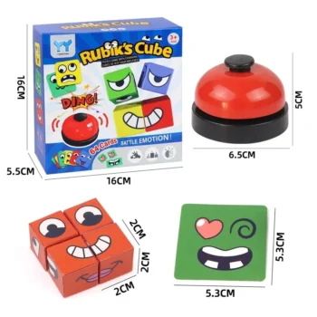 Face Expression Puzzle Cubes with Bell