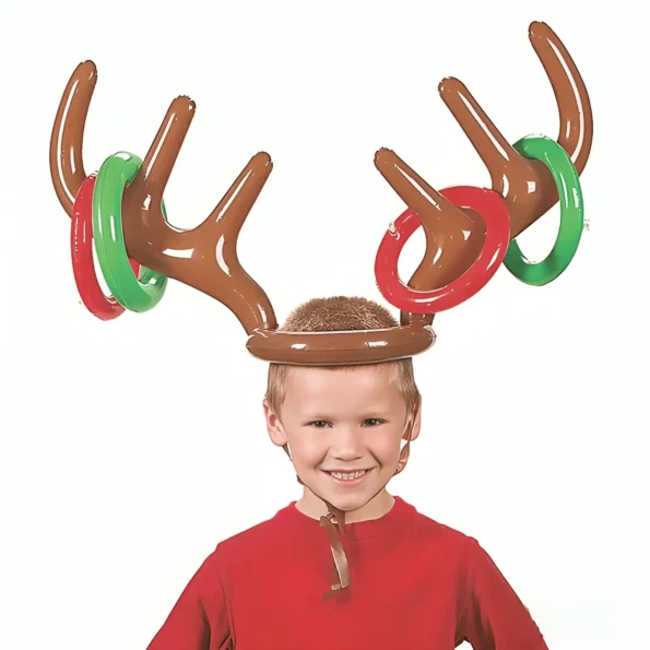 Inflatable Reindeer-Antler Ring Toss Game
