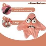 Grumpy Starfish plush keychain – pink, angry, rechargeable, dancing toy