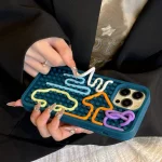Interactive phone case for iPhone diy pattren toy silicone case