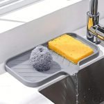 Silicone Sink Tray Faucet Mat for Kitchen Soap Dispenser Caddy, Sponge Drain Pad, Heat-Resistant Non-Slip Durable