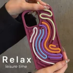 Interactive phone case for iPhone diy pattren toy silicone case