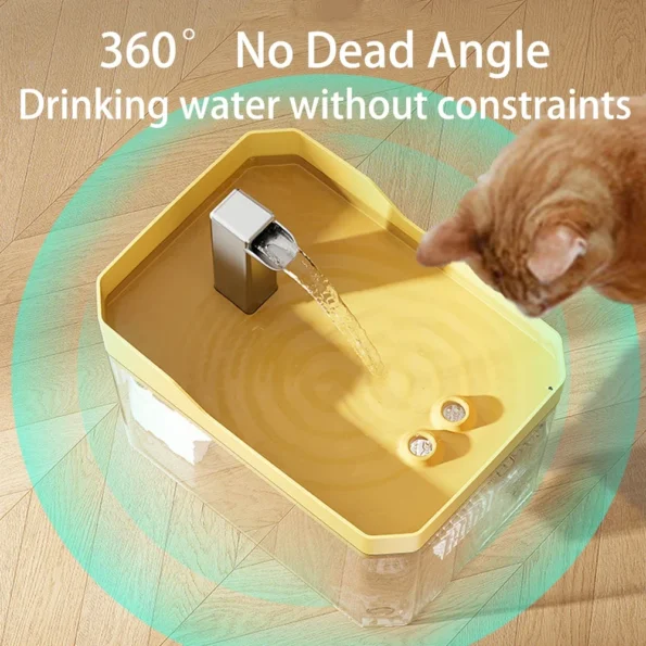 USB Cat Water Fountain – 1.5L Automatic Pet Water Dispenser with Filter & Quiet Pump | Transparent, Anti-Dry Burning - Product - Gallery View 2