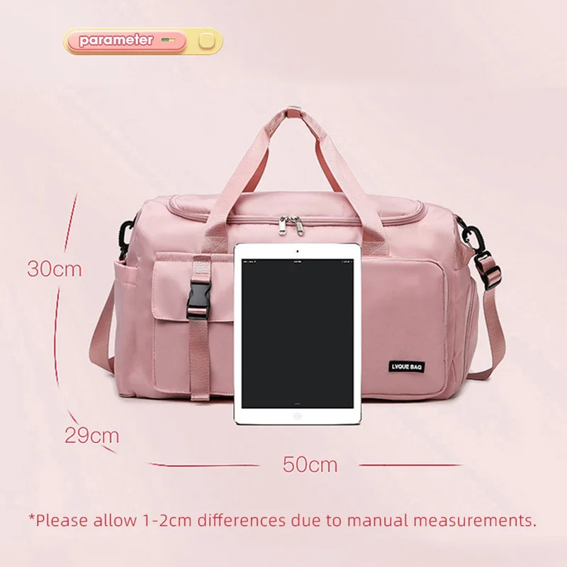 kf-S88b6072006a44df583dab7eb4da5512dj Women’s Sports Travel Duffel – Waterproof Gym Bag with Wet & Dry Compartments, Shoulder & Crossbody Straps, Perfect for Fitness, Swimming, Outdoor Trips & Weekend Getaways - Product - Gallery View 5