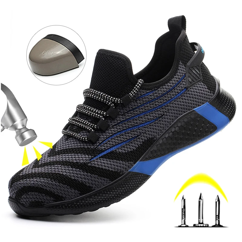 kf-S8bb3655907f144e0aac7a863a1fe5532A Men’s Lightweight Steel Toe Work Boots – Breathable Safety Shoes with Anti-Puncture Kevlar Sole & Slip-Resistant Grip - Product - Gallery View 1