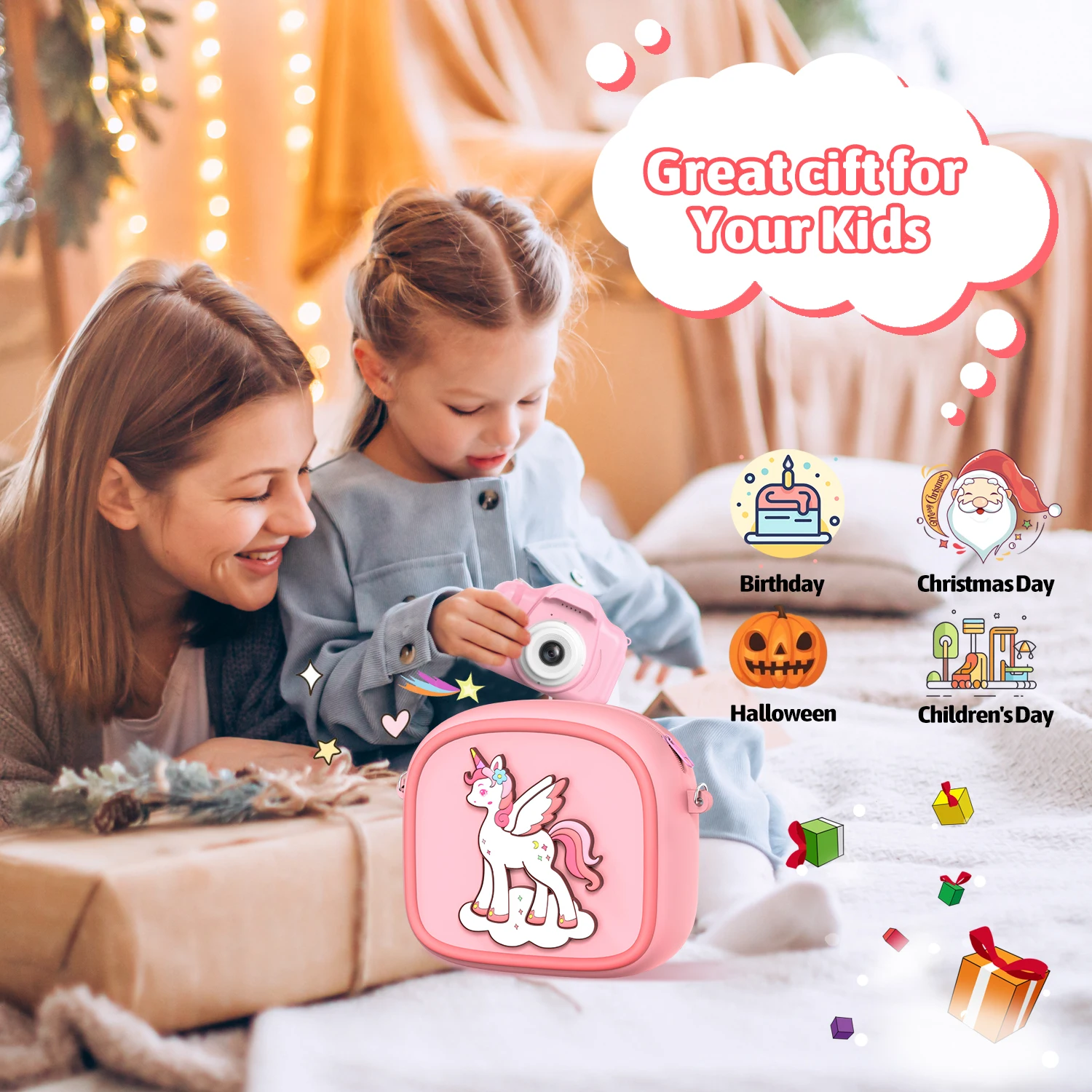 kf-Sb417693476b847b3b5f2560aa571e4afZ AMORUS 1080P HD Instant Print Kids Camera – Dual Lens Selfie Cam with 32GB Card, Perfect Gift for Girls & Boys, Fun Birthday or Christmas Toy - Kids Digital Cameras - Gallery View 4