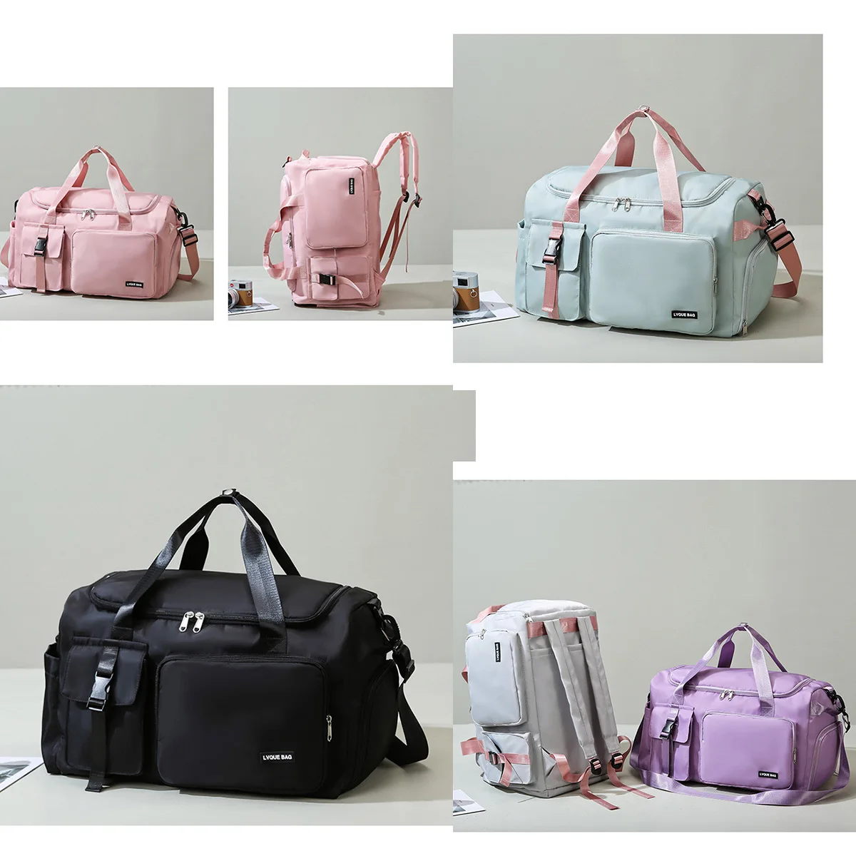 kf-Scccd19c1237745739e4b3adff26c285fH Women’s Sports Travel Duffel – Waterproof Gym Bag with Wet & Dry Compartments, Shoulder & Crossbody Straps, Perfect for Fitness, Swimming, Outdoor Trips & Weekend Getaways - Product - Gallery View 4