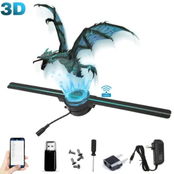 42CM WiFi 3D Hologram Fan – HD Holographic Projector for Advertising, Stores, Bars & Parties