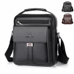 Men's PU Leather Crossbody Shoulder Bag – Waterproof Vintage Messenger Bag with Large Capacity