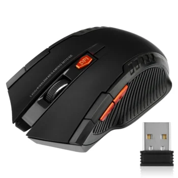 2.4G Wireless Gaming Mouse – 6 Buttons, USB Receiver, Adjustable DPI, Ergonomic Optical Mice for Laptop & PC