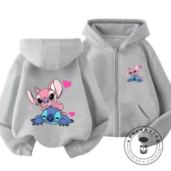 Disney Stitch Kids Hoodie – Kawaii Printed Warm Sweatshirt for Boys & Girls (Ages 3–14) Casual Streetwear & Sportswear