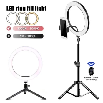LED Ring Light Tripod Phone Holder – USB Selfie Light for YouTube, TikTok, Live Streaming & Photography