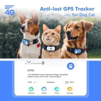 4G Waterproof GPS Pet Tracker for Dogs & Cats – Live Location, App Control, Sound & Light Alerts with Subscription Included