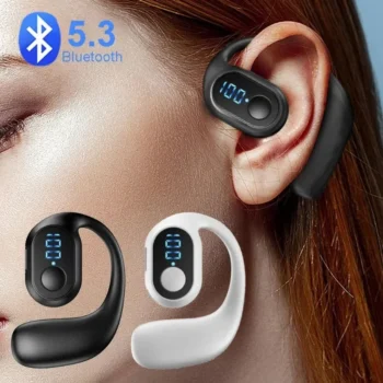 Bluetooth 5.3 Wireless Ear Hook Headphones – TWS HiFi Stereo, Noise Cancelling, Waterproof Sport Earbuds for Huawei, Xiaomi