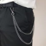 Punk Metal Waist Chain for Jeans – Hip Hop Pants Chain with Pendant, Unisex Fashion Accessory