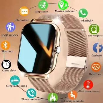 Smart Watch for Android & iPhone – 1.44” Full Touch Screen, Bluetooth Calling, Blood Oxygen & Pressure Monitor, Fitness Tracker for Men & Women