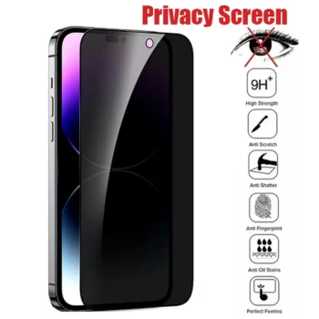 Privacy Screen Protector for iPhone – Anti-Spy Tempered Glass for iPhone 15, 14, 13, 12, 11, X, XR, XS, 8 Plus, Mini, Pro & Pro Max