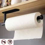 Adhesive Kitchen Paper Towel Holder – Wall Mounted Tissue Rack for Toilet Roll, Napkins & Cabinet Storage