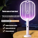 Upgraded 3000V Electric Mosquito Swatter with Type-C Charging | 3-in-1 Mosquito Killer Racket & Bug Zapper Lamp