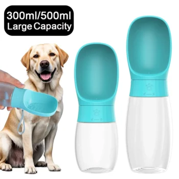 500ml Portable Dog Water Bottle with Drinking Bowl | Leak-Proof Pet Water Dispenser for Small, Medium & Large Dogs, Cats, Travel & Hiking