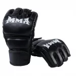 PU Boxing Gloves MMA Half Finger Gloves for Training, Muay Thai, Taekwondo, Kickboxing & Fitness