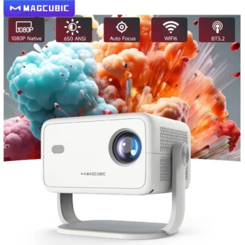 Magcubic L018 650ANSI 4K Portable Projector with Auto Focus, Keystone, Android 11, WiFi 6 & Bluetooth 5.2 – Home Theater Cinema