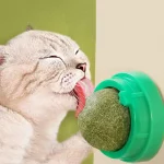 Catnip Wall Ball Toy for Cats – Stick-On Cat Treats, Natural Catnip & Cat Grass Snack, Digestive Aid Interactive Scratcher