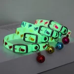 Luminous Glow Cat Collar with Bell – Reflective Silicone Pet Necklace for Cats & Small Dogs
