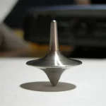 Metal Spinning Top Gyro | Silver Zinc Alloy Totem Print Precision Desk Toy & Collectible