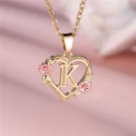 A–Z Letter Pendant Necklace for Women – Gold Plated Floral Initial Jewelry Gift