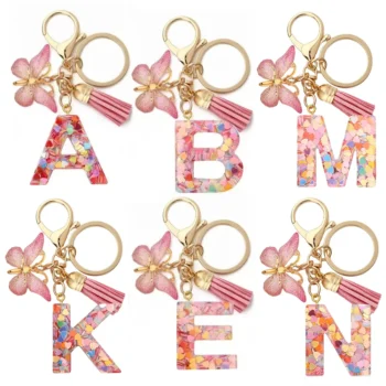 A–Z Letter Keychain – Personalized Metal Key Ring Pendant for Women, Car Keys, Bags & Gift Jewelry
