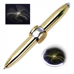 Multifunctional Decompression Finger Rotate Luminous Gyro Pens Toy Fidgets Spinner LED Light Ballpoint Pen Metal Gyro Pen Gift