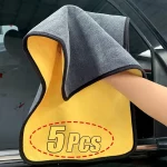 1/3/5 Pcs Microfiber Car Cleaning Towels – Super Absorbent, Scratch-Free Car Wash & Drying Cloths for Auto Detailing