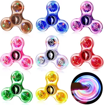 LED Light Up Fidget Spinner – Luminous Finger Toy for Stress Relief, Anxiety Reduction & Fun Party Favors for Kids and Adults
