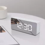 Digital LED Alarm Clock with Temperature Display, Snooze, Adjustable Brightness & Memory – Modern Desktop Clock for Bedroom, Home, Office, Kids & Teens