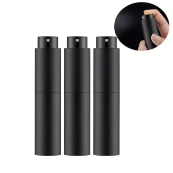 10ml Refillable Travel Perfume Atomizer – Portable Cologne Spray Bottle, Empty Mini Refillable Dispenser (Black)