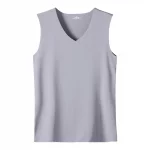 Men'S Top Men'S Summer Multi Color Sleeveless Vest Men'S Summer Ice Silk Traceless Thin Breathable Color V-Neck Sleeveless Top