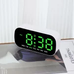 USB Digital Alarm Clock with Dual Alarm, Snooze, Temperature, Date & Week Display | LED Clock with Night Mode & 5-Level Brightness