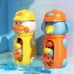 Cute Duck & Elephant Baby Bath Toy – Suction Cup Waterwheel Spinner for Toddler Bath Time Fun