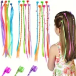Kids Colorful Clip-In Hair Extensions Set – 18PCS Hair Styling Accessories with Bobby Pins for Girls