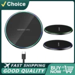 Mini LED Wireless Charger Pad – Ultra-Slim Fast Induction Charging Dock for iPhone, Samsung & Qi Devices