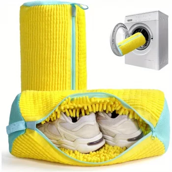 Durable Padded Shoe Laundry Wash Bag, Noise-Reducing Sneaker Protector with Reinforced Zipper, Safe Machine Cleaning for Sports, Tennis, and Casual Shoes