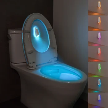 Motion Sensor Toilet Night Light RGB 7-Color LED Rechargeable Bathroom Bowl Light