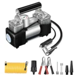 12V Car Jump Starter with Tire Inflator – 150 PSI Dual Pump Air Compressor for Cars, Motorcycles & Bikes