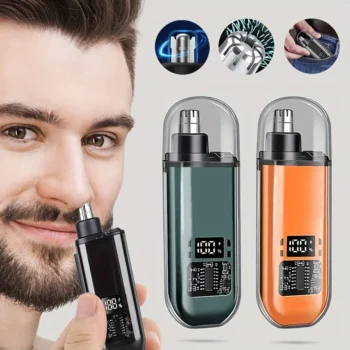 USB Rechargeable Nose & Ear Hair Trimmer for Men – Portable Electric Nose Hair Clipper Mini Compact Grooming Tool