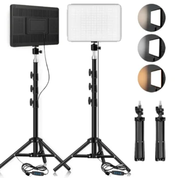 LED Video Light with Tripod – Bi-Color Photography & Selfie Lighting for Live Streaming, TikTok, Zoom & Studio Shoots