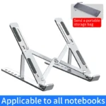 Adjustable Aluminum Alloy Laptop Stand – Foldable Portable Notebook Holder with Cooling & Non-Slip Design