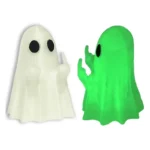 Halloween Luminous Middle Finger Ghost Statue Cute Scary Tabletop Figurine PLA Home Decoration (14+)
