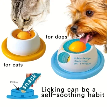 Pet Lick Mat Slow Feeder for Dogs & Cats – Interactive Yogurt & Treat Licking Plate for Anxiety Relief & Dental Health