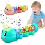 Musical Caterpillar Crawling Toy for Babies – Light-Up Learning Toy with Letters & Numbers | Automatic Steering Baby Toy